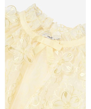 Self Portrait Girls 3-D Organza Cape in Yellow votre