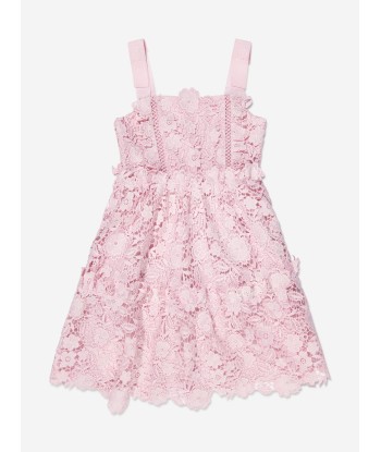 Self Portrait Girls Guipure Lace Mini Dress in Pink Véritable concentré