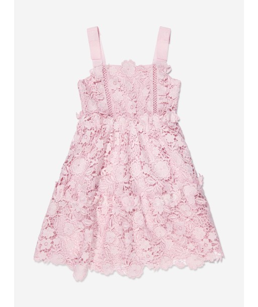 Self Portrait Girls Guipure Lace Mini Dress in Pink Véritable concentré