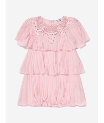 Self Portrait Girls Tiered Chiffon Dress in Pink plus qu'un jeu 