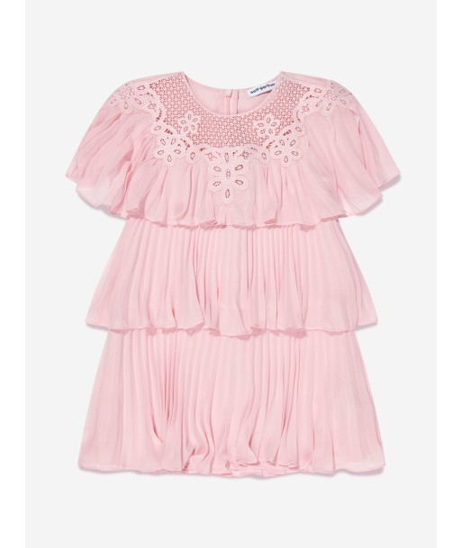 Self Portrait Girls Tiered Chiffon Dress in Pink plus qu'un jeu 