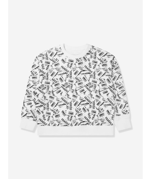 MM6 Maison Margiela Kids Fragile Print Logo Sweatshirt Comparez plus de prix