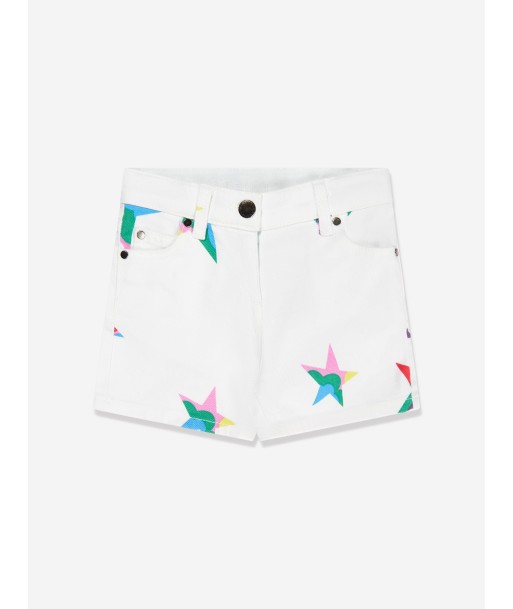 Stella McCartney Girls Star Denim Shorts in White Pour