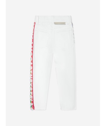 Stella McCartney Girls Logo Trim Jeans in White les ligaments