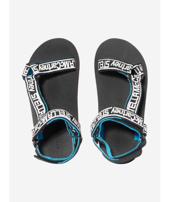 Stella McCartney Kids Logo Strap Sandals in Black le des métaux précieux