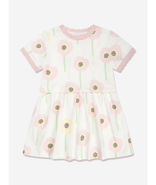 Stella McCartney Girls Flower Jersey Dress in Ivory suggérées chez