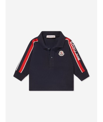 Moncler Enfant Baby Boys Long Sleeve Polo Shirt in Navy français