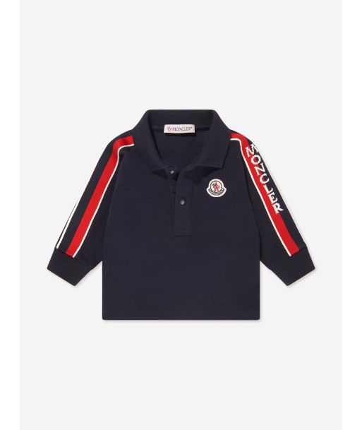 Moncler Enfant Baby Boys Long Sleeve Polo Shirt in Navy français