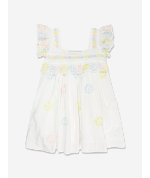 Stella McCartney Girls Embroidered Dress in Ivory est présent 