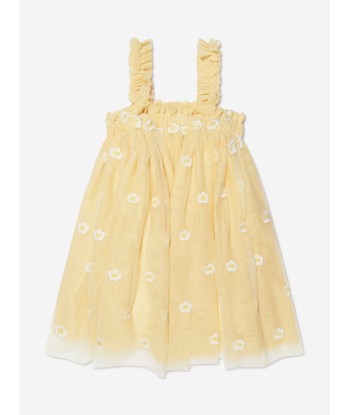 Stella McCartney Girls Embroidered Flower Dress in Yellow solde