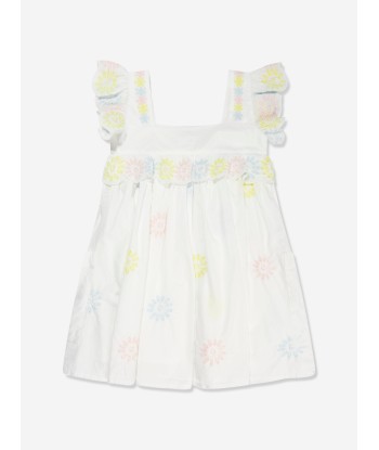 Stella McCartney Girls Embroidered Dress in Ivory est présent 