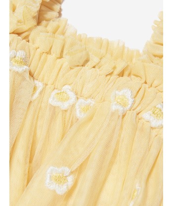 Stella McCartney Girls Embroidered Flower Dress in Yellow solde