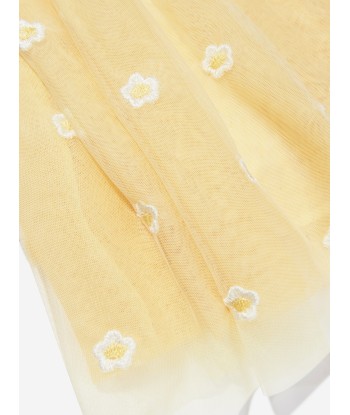 Stella McCartney Girls Embroidered Flower Dress in Yellow solde