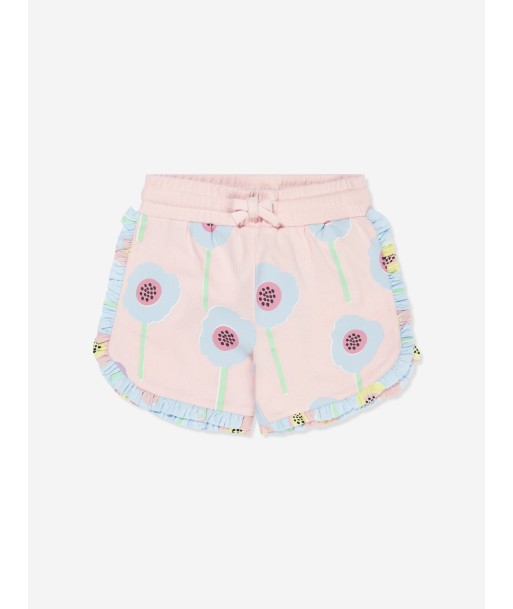 Stella McCartney Girls Flower Jersey Shorts in Pink pas chere