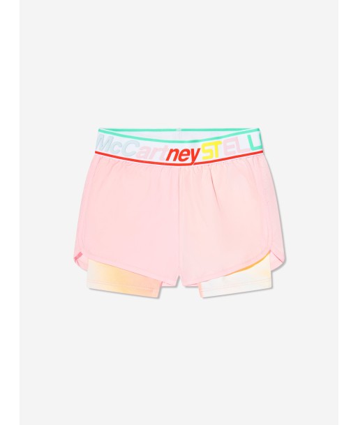 Stella McCartney Girls Layered Sports Shorts in Pink commande en ligne