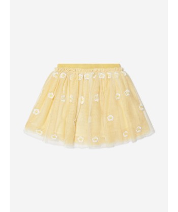 Stella McCartney Girls Embroidered Flower Skirt in Yellow Amélioration de cerveau avec