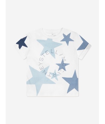 Stella McCartney Girls Star Print Logo T-Shirt in Ivory du meilleur 