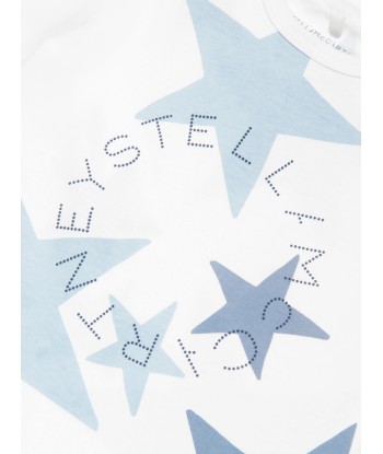 Stella McCartney Girls Star Print Logo T-Shirt in Ivory du meilleur 