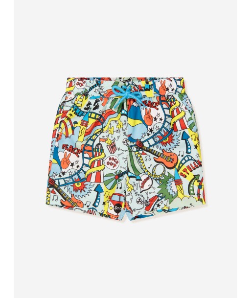 Stella McCartney Boys Illustrated Swim Shorts in Blue livraison et retour toujours gratuits