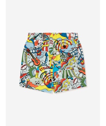 Stella McCartney Boys Illustrated Swim Shorts in Blue livraison et retour toujours gratuits