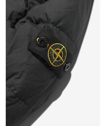 Stone Island Junior Boys Down Padded Crinkle Puffer Jacket brillant des détails fins