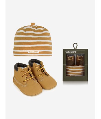 Timberland Baby Nubuck Crib Booties And Hat Set acheter