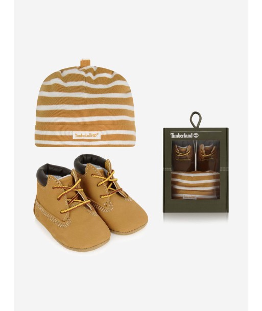 Timberland Baby Nubuck Crib Booties And Hat Set acheter