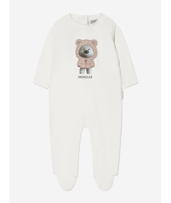 Moncler Enfant Baby Girls Bear Print Babygrow Les magasins à Paris et en Île-de-France