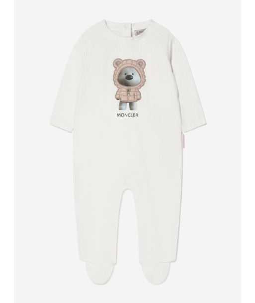 Moncler Enfant Baby Girls Bear Print Babygrow Les magasins à Paris et en Île-de-France