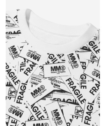 MM6 Maison Margiela Kids Fragile Print Logo Sweatshirt Comparez plus de prix