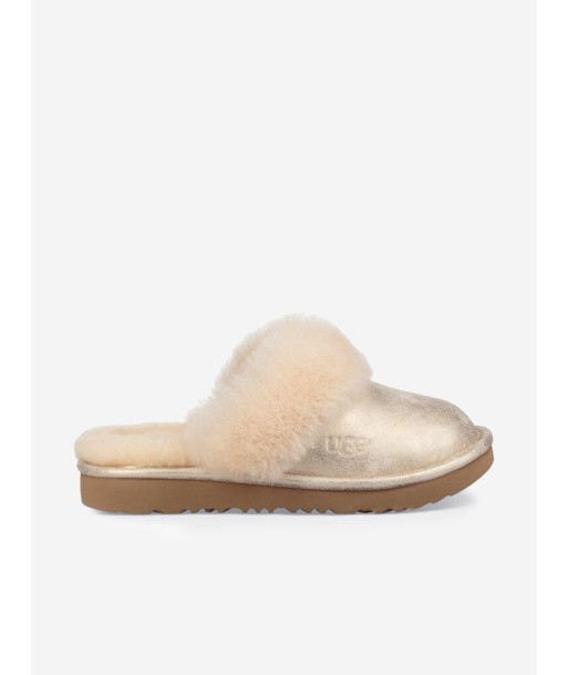 UGG Girls Sheepskin Cozy II Metallic Slippers soldes