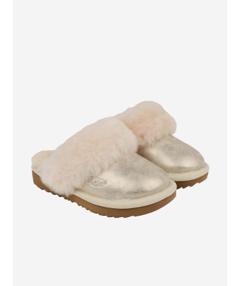 UGG Girls Sheepskin Cozy II Metallic Slippers soldes