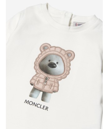 Moncler Enfant Baby Girls Bear Print Babygrow Les magasins à Paris et en Île-de-France