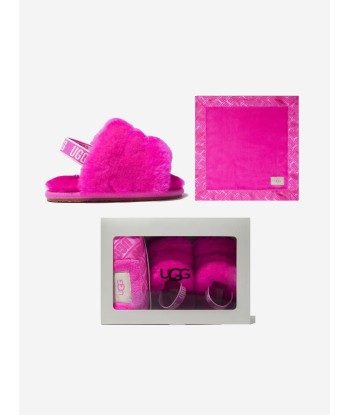 UGG Baby Girls Fluff Yeah Slides And Blanket Gift Set de l' environnement