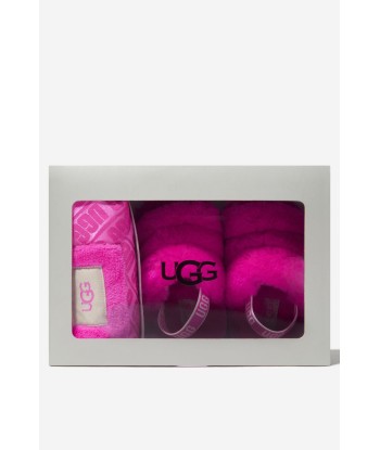 UGG Baby Girls Fluff Yeah Slides And Blanket Gift Set de l' environnement