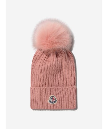 Moncler Enfant Girls Wool Knitted Pom Pom Hat pour bénéficier 