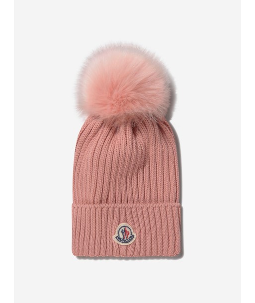 Moncler Enfant Girls Wool Knitted Pom Pom Hat pour bénéficier 